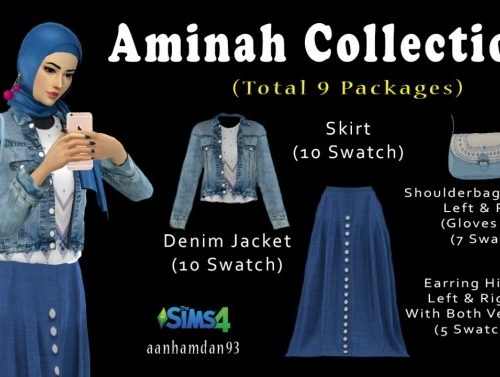 Hijab Model 062 & Hijab Hair 005 + Aminah Collections at Aan Hamdan Simmer93
