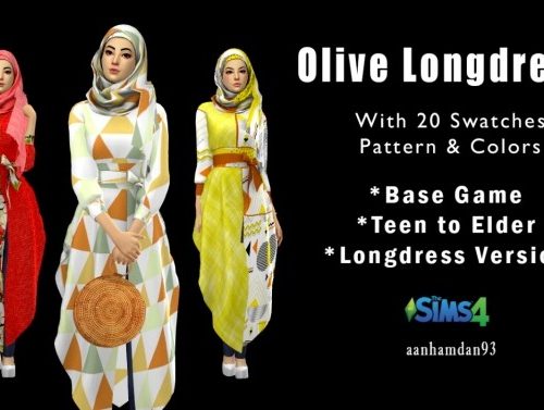 Hijab Model 075 & Olive Long dress at Aan Hamdan Simmer93