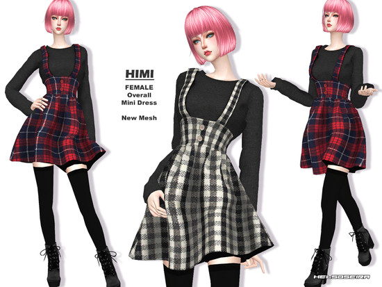 HIMI - Overall Mini Dress - The Sims 4 Catalog