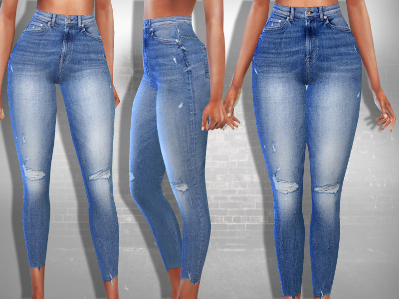 Hm Cropped Ankle Fit Jeans - The Sims 4 Catalog