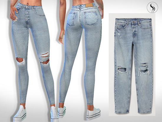 HM Ripped Skinny Fit Jeans - The Sims 4 Catalog