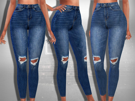 Hm Ripped Style Skinny Fit Jeans - The Sims 4 Catalog