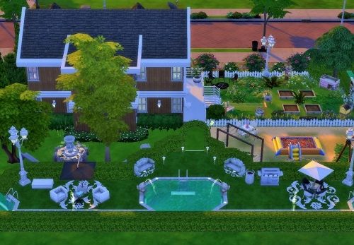 Home with big pool by heikeg at Mod The Sims