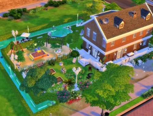 Home with big pool by heikeg at Mod The Sims