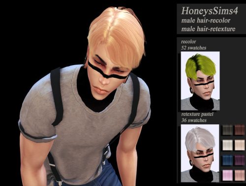HoneysSims4 male hair recolor retexture MUSAE Priest