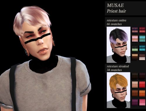 HoneysSims4 male hair recolor retexture MUSAE Priest