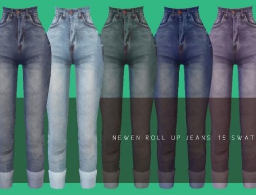 Hoodie With Cardigan, Shirt With Vest, Roll Up Jeans & Denim Skirt at NEWEN