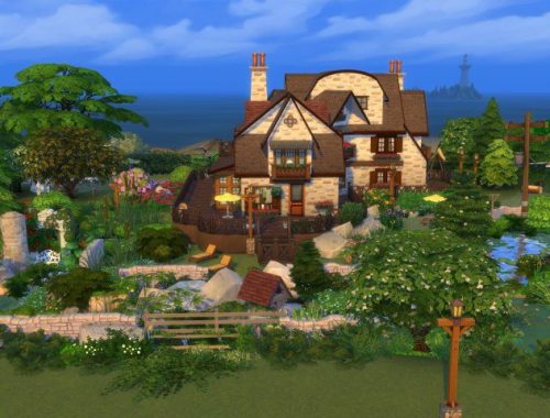 House by the stream by Oldbox at All 4 Sims