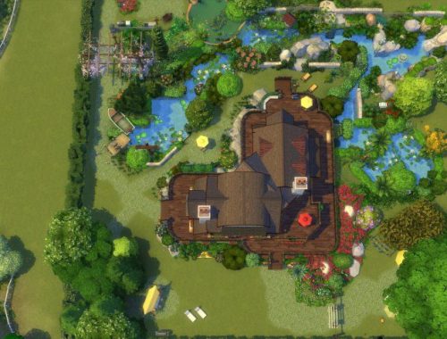 House by the stream by Oldbox at All 4 Sims