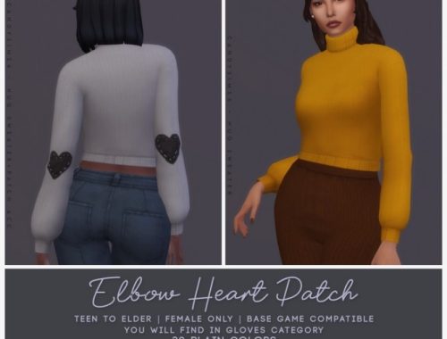 HUG SWEATER + ELBOW HEART PATCH ACC at Candy Sims 4