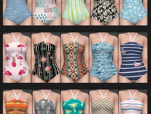 Hulda swimsuits at Annett’s Sims 4 Welt