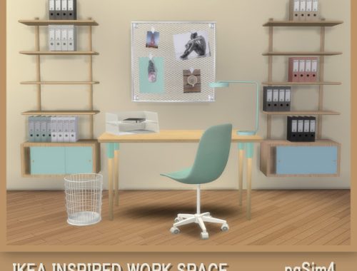 Ikea Inspired Work Space at pqSims4