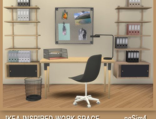 Ikea Inspired Work Space at pqSims4