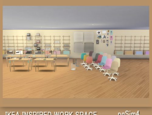 Ikea Inspired Work Space at pqSims4