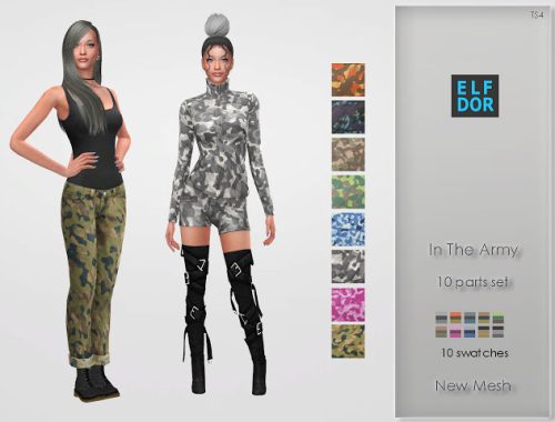 In The Army Clothes Set at Elfdor Sims
