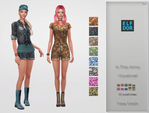 In The Army Clothes Set at Elfdor Sims