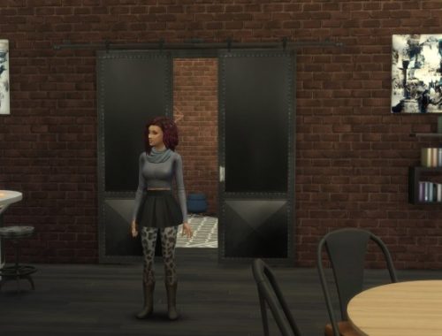 Industrial Railed sliding door retexture by lilotea at Mod The Sims