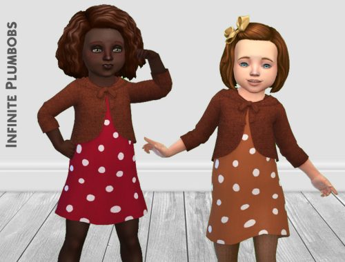 IP Toddler Autumn Cardi Polka Dress - Toddler Stuff