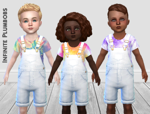 IP Toddler Tie Die Dungarees