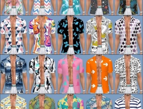 Island Living 3 Shirts for Men Recolors at Annett’s Sims 4 Welt