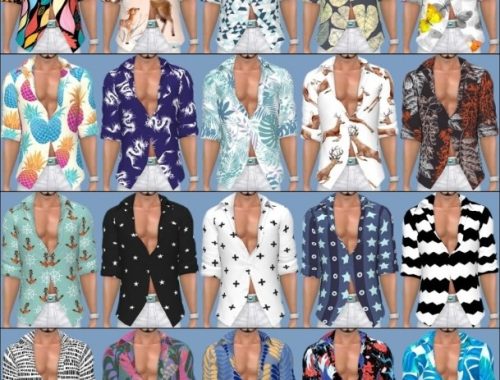Island Living 3 Shirts for Men Recolors at Annett’s Sims 4 Welt