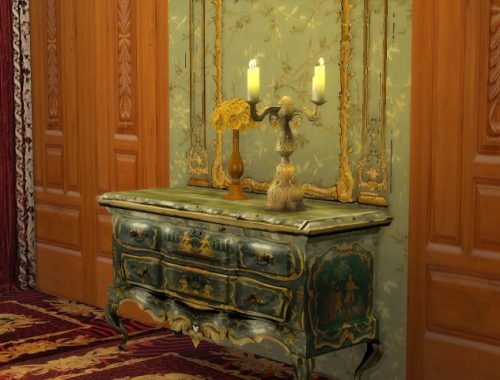 Italian Green Chinoiserie Lacquered Commode at Anna Quinn Stories