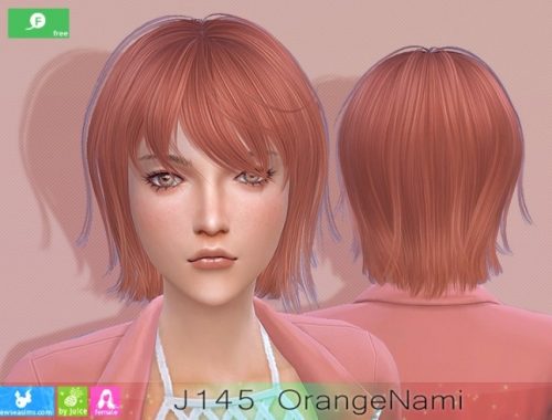 J145 OrangeNami hair at Newsea Sims 4
