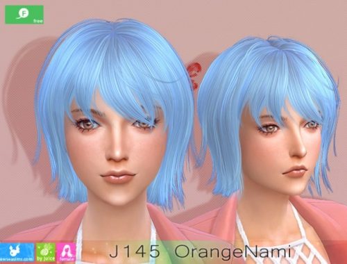 J145 OrangeNami hair at Newsea Sims 4