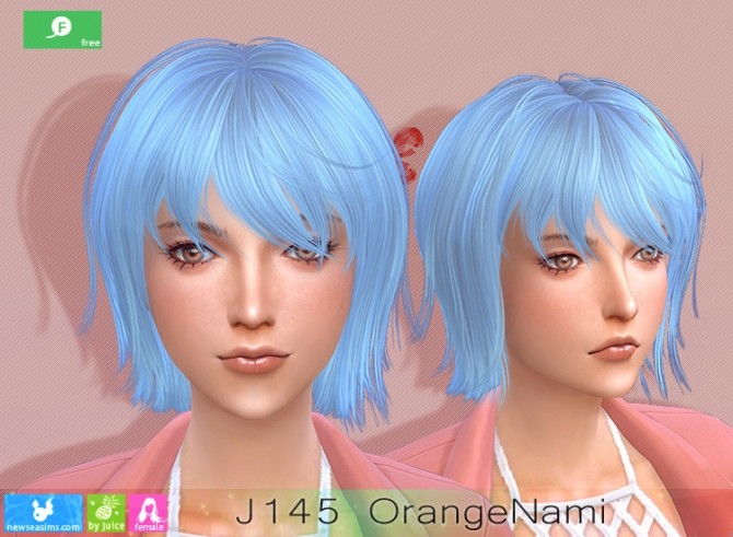 J145 Orangenami Hair At Newsea Sims 4 The Sims 4 Catalog