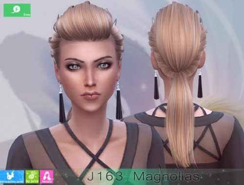 J163 Magnolias hairstyle at Newsea Sims 4