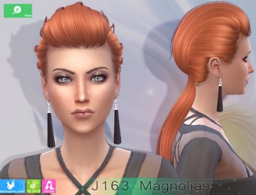 J163 Magnolias hairstyle at Newsea Sims 4