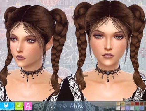 J176 Miku hair (P) at Newsea Sims 4