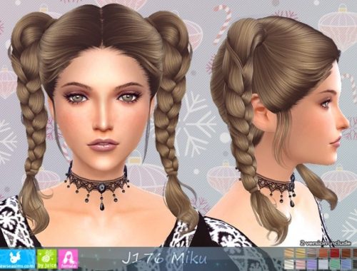 J176 Miku hair (P) at Newsea Sims 4