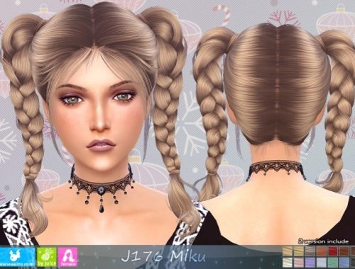 J176 Miku hair (P) at Newsea Sims 4