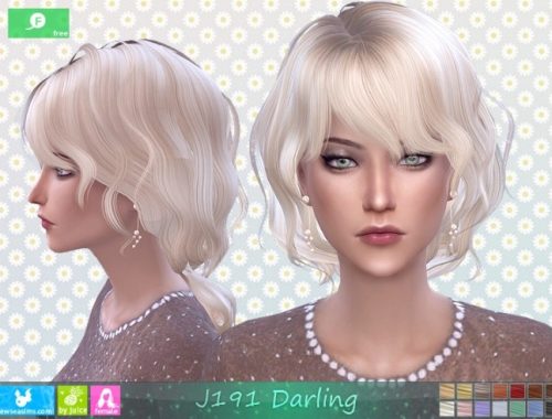 J191 Darling hair at Newsea Sims 4