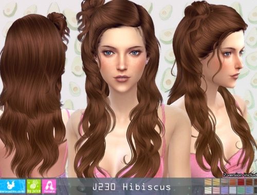 J230 Hibiscus hair (P) at Newsea Sims 4
