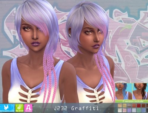 J232 Graffiti hair (P) at Newsea Sims 4