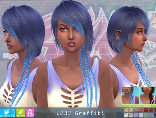 J232 Graffiti hair (P) at Newsea Sims 4