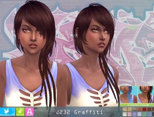 J232 Graffiti hair (P) at Newsea Sims 4