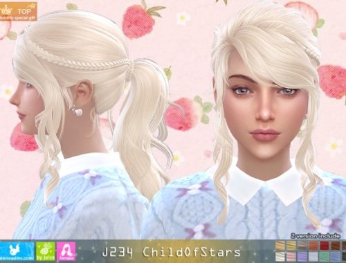 J234 ChildOfStars hair (P) at Newsea Sims 4