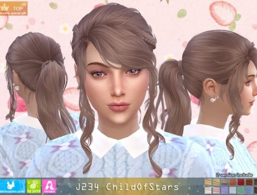 J234 ChildOfStars hair (P) at Newsea Sims 4