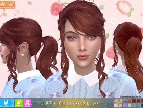 J234 ChildOfStars hair (P) at Newsea Sims 4