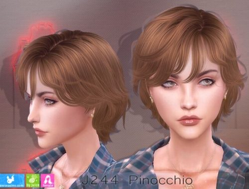 J244 Pinocchio hair females (P) at Newsea Sims 4