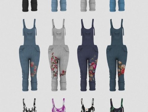 JAMIE OVERALLS + TOP by Thiago Mitchell at REDHEADSIMS