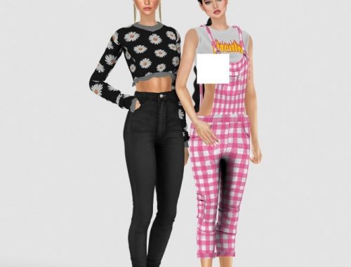 JAMIE OVERALLS + TOP by Thiago Mitchell at REDHEADSIMS