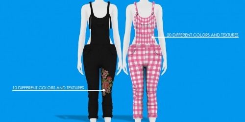 JAMIE OVERALLS + TOP by Thiago Mitchell at REDHEADSIMS