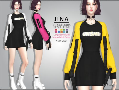JINA - Strap sleeve Dress