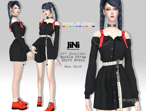 JINI - Off Shoulder shirt dress