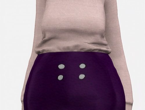 Jumper and leather skirt at Nyuska