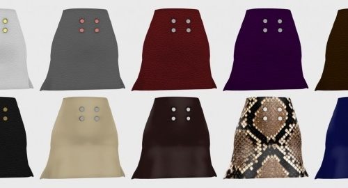Jumper and leather skirt at Nyuska